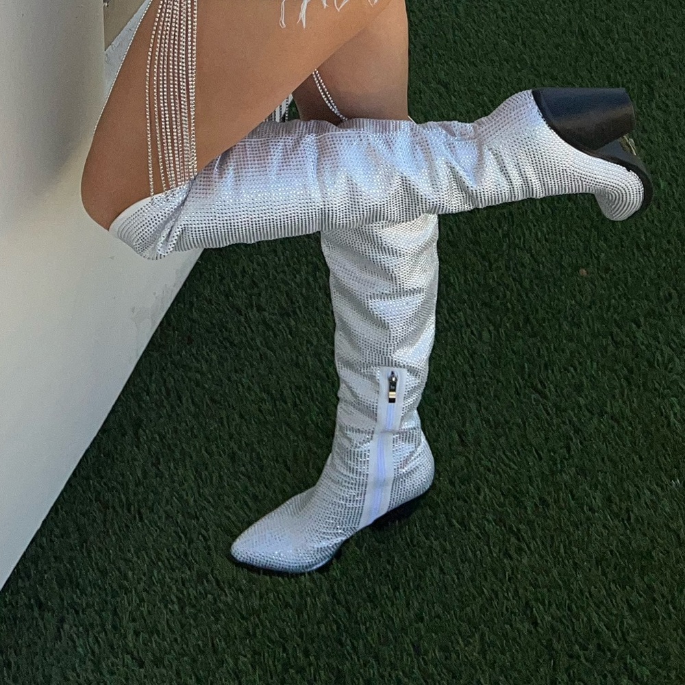 rhinestone over the knee cowboy boots!!!